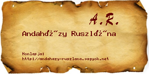 Andaházy Ruszlána névjegykártya